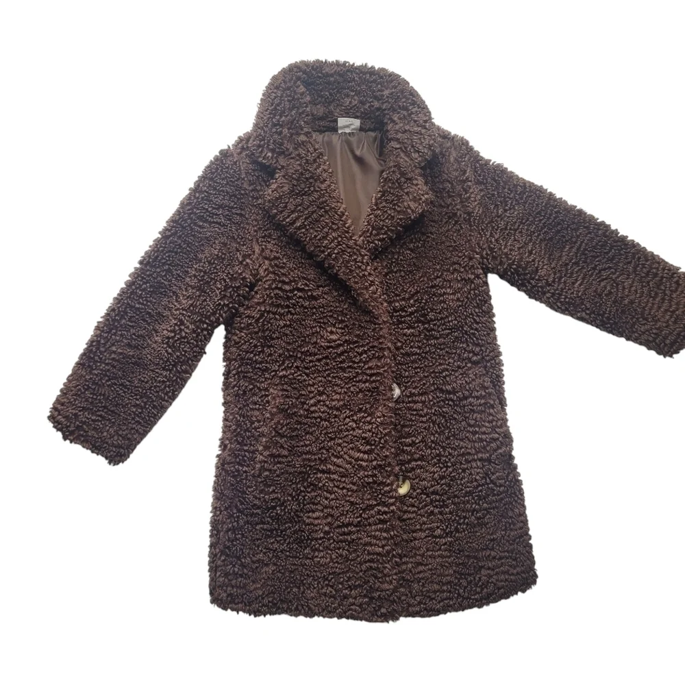 Wonder Nation Brown Teddy Jacket Size XS (4-5)